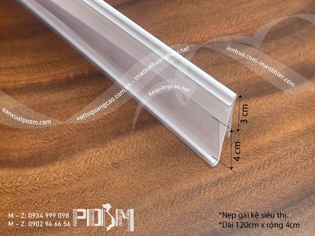 Nẹp gắn thành kệ siêu thị, nẹp nhựa giá kệ siêu thị