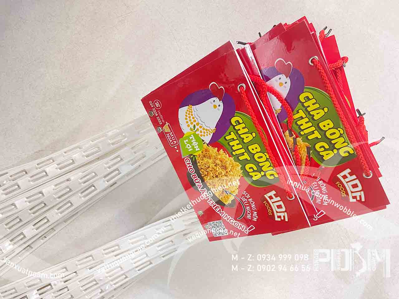 Bảng treo dây nhựa treo Chà bông thịt gà bán tết - Ảnh 3