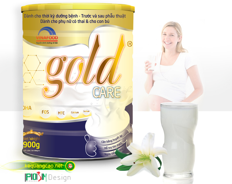 Thiết kế tem nhãn sữa lon Gold Care - Diabesure